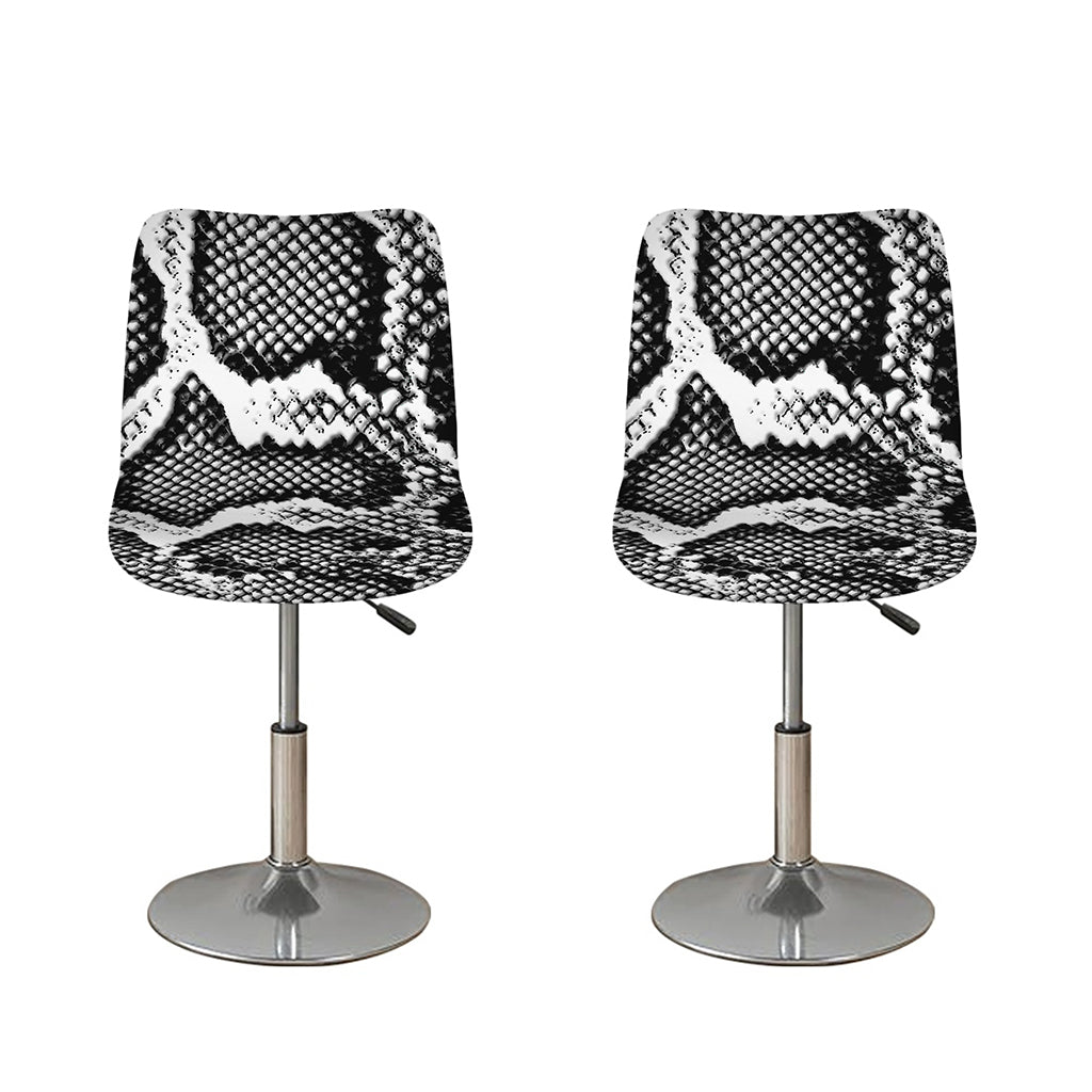 Black And White Snakeskin Print Bar Stool Covers