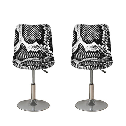 Black And White Snakeskin Print Bar Stool Covers