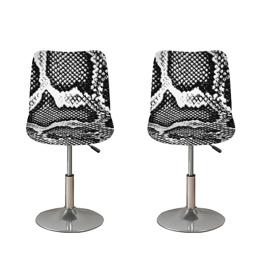 Black And White Snakeskin Print Bar Stool Covers