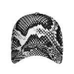 Black And White Snakeskin Print Baseball Cap