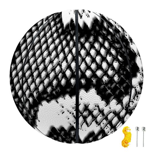 Black And White Snakeskin Print Basketball