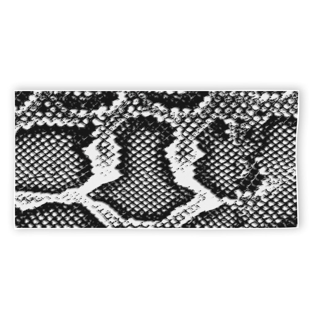 Black And White Snakeskin Print Beach Towel