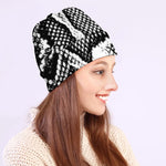 Black And White Snakeskin Print Beanie