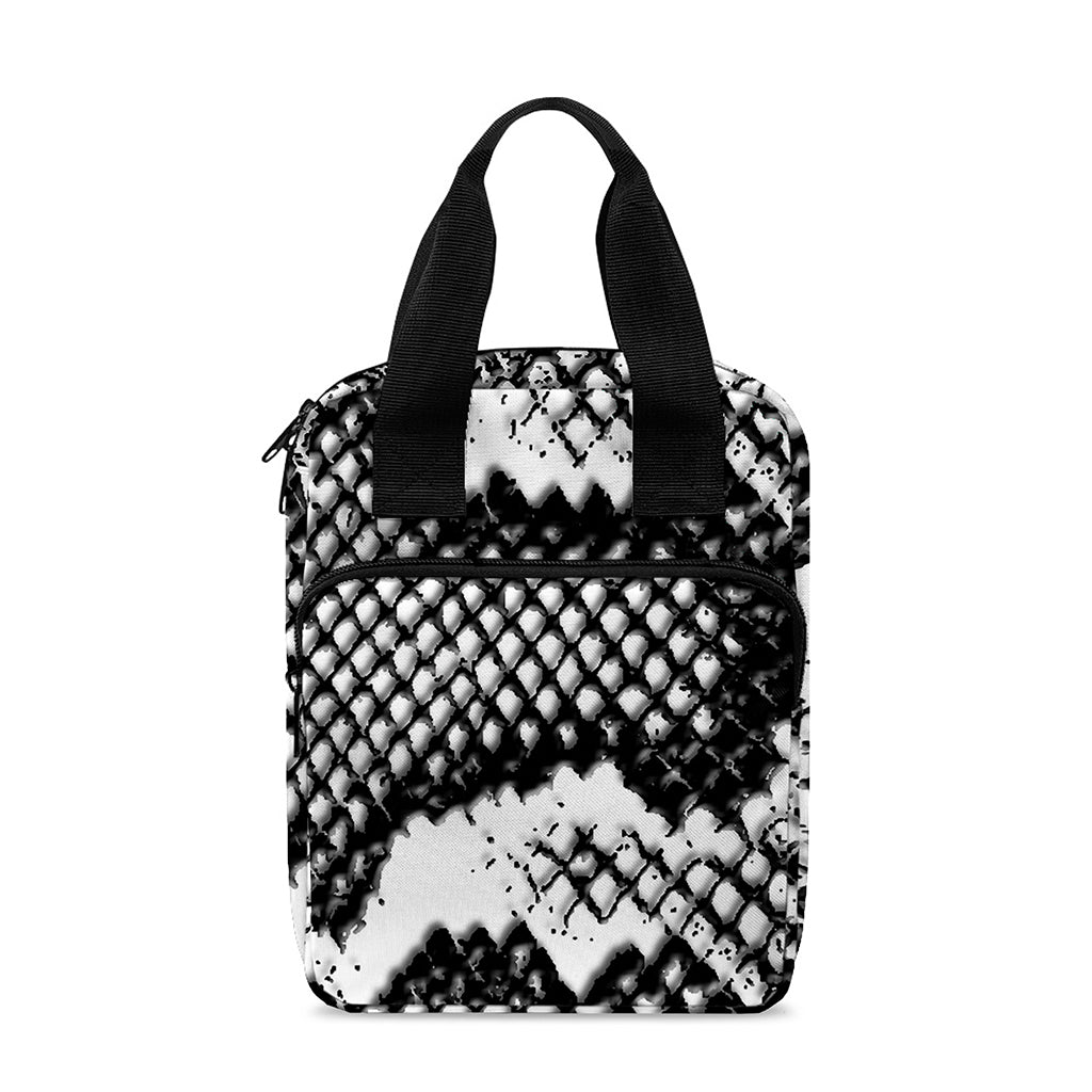 Black And White Snakeskin Print Bible Tote Bag