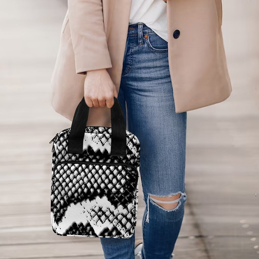 Black And White Snakeskin Print Bible Tote Bag