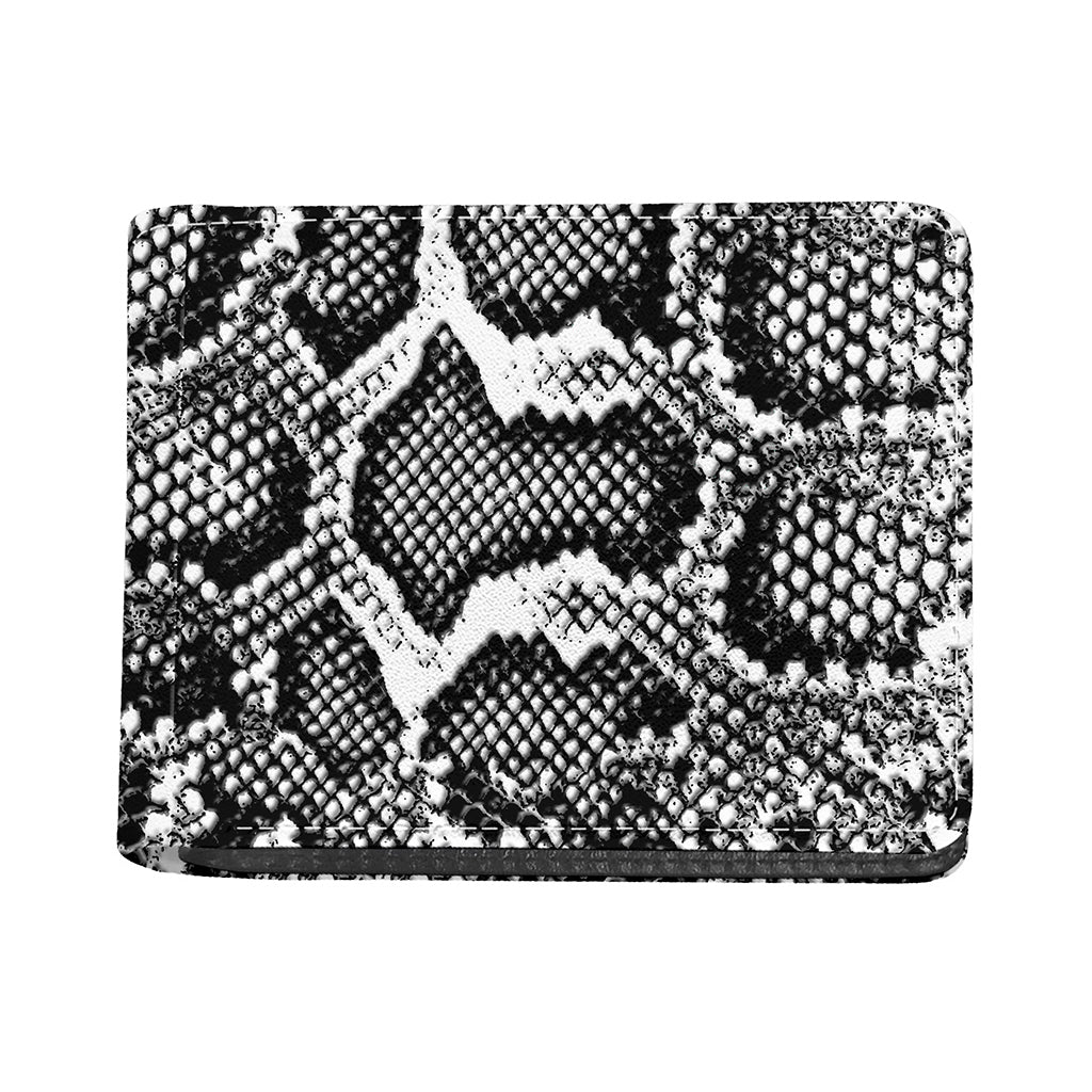 Black And White Snakeskin Print Bifold Wallet