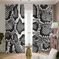 Black And White Snakeskin Print Dimout Pencil Pleat Curtains
