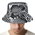 Black And White Snakeskin Print Bucket Hat