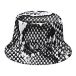 Black And White Snakeskin Print Bucket Hat