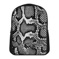 Black And White Snakeskin Print Casual Backpack