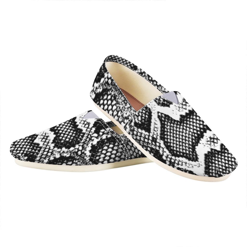 Black And White Snakeskin Print Casual Shoes