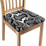 Black And White Snakeskin Print Chair Cushion Cover