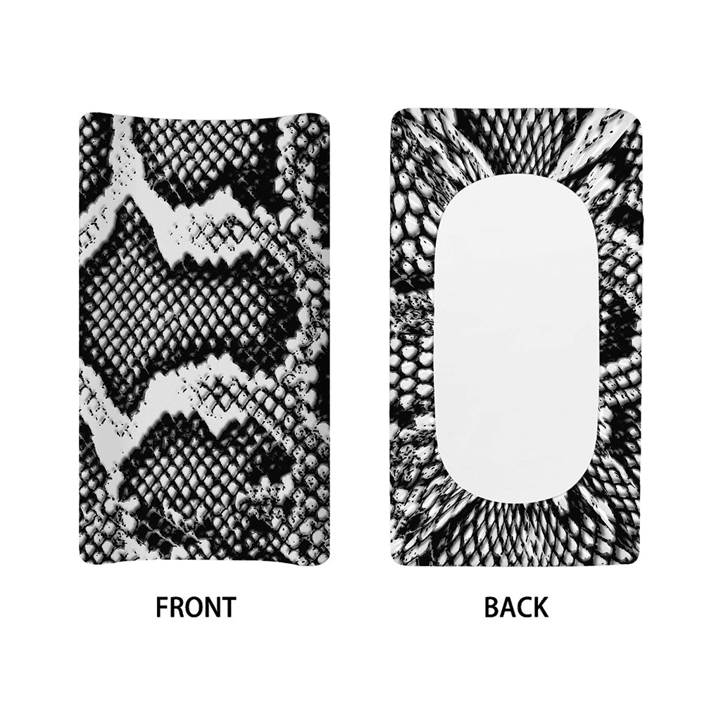 Black And White Snakeskin Print Changing Pad Cover