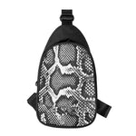 Black And White Snakeskin Print Chest Bag