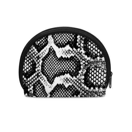 Black And White Snakeskin Print Coin Purse