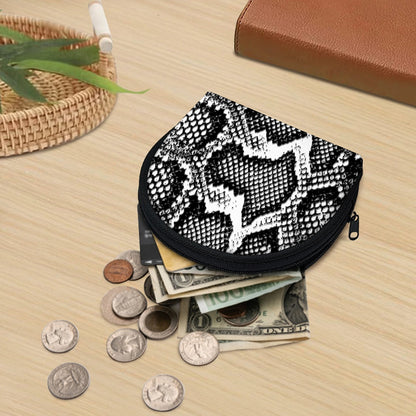 Black And White Snakeskin Print Coin Purse