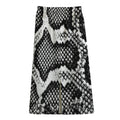 Black And White Snakeskin Print Cotton Front Slit Maxi Skirt
