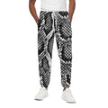 Black And White Snakeskin Print Cotton Sweatpants