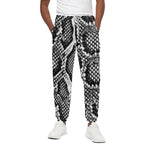Black And White Snakeskin Print Cotton Pants