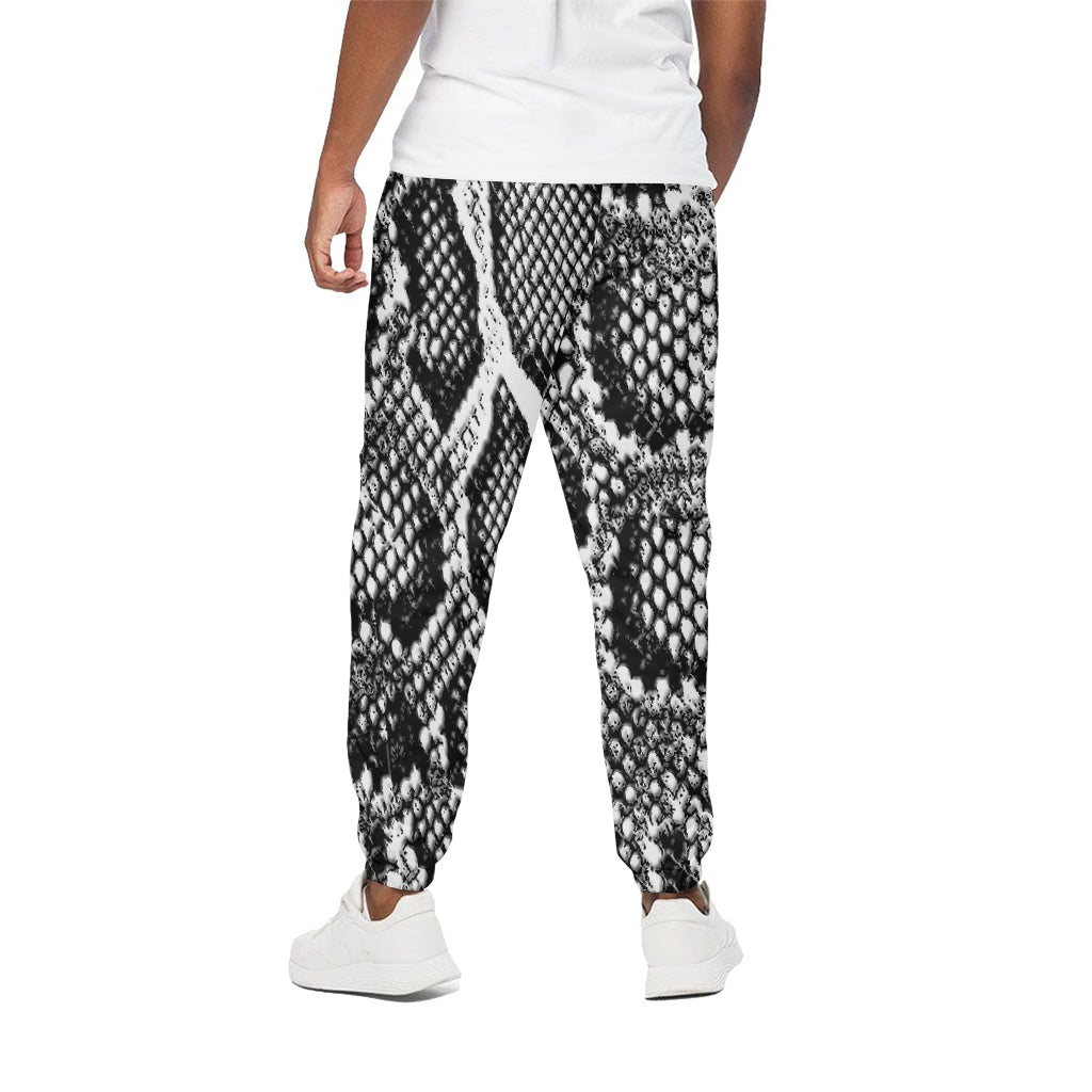 Black And White Snakeskin Print Cotton Pants