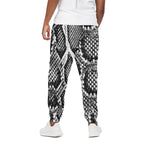 Black And White Snakeskin Print Cotton Pants