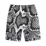 Black And White Snakeskin Print Cotton Shorts