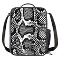 Black And White Snakeskin Print Crossbody Lunch Bag