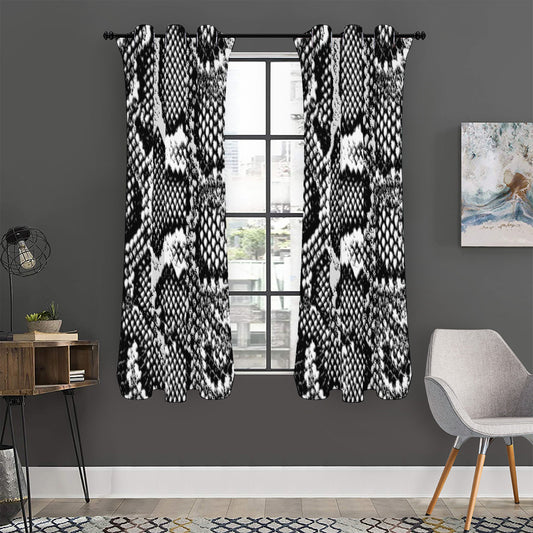 Black And White Snakeskin Print Curtain