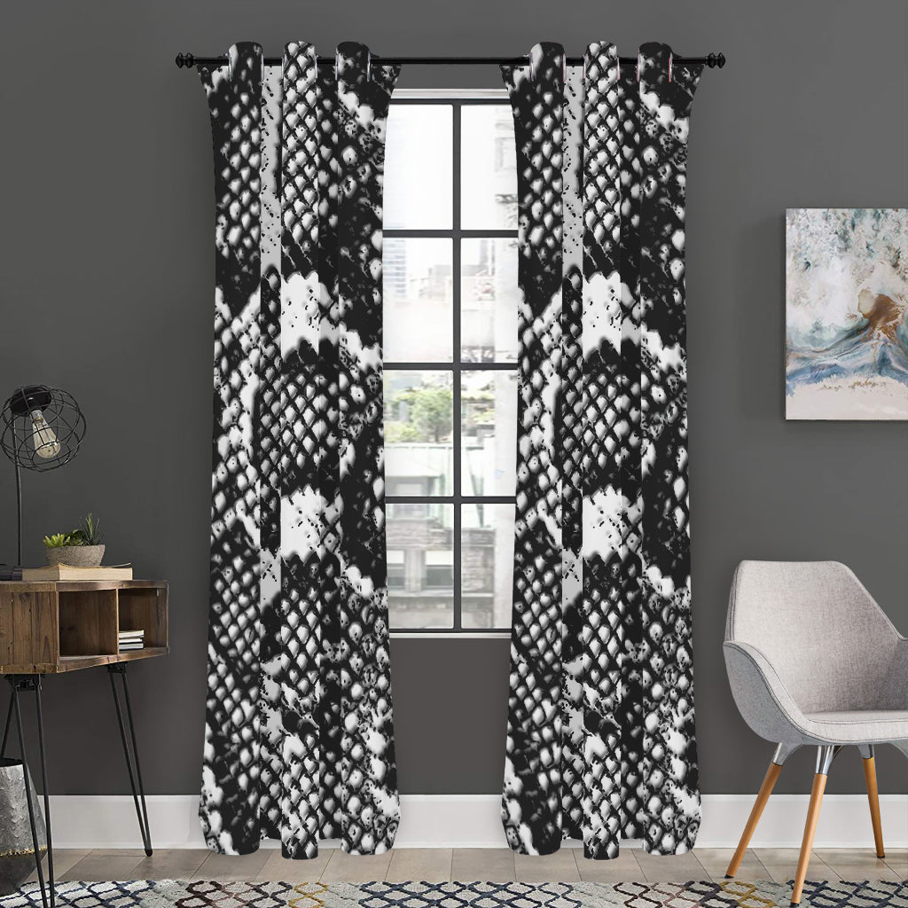 Black And White Snakeskin Print Curtain