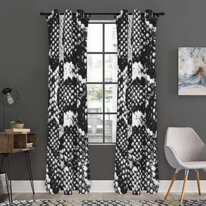 Black And White Snakeskin Print Curtain