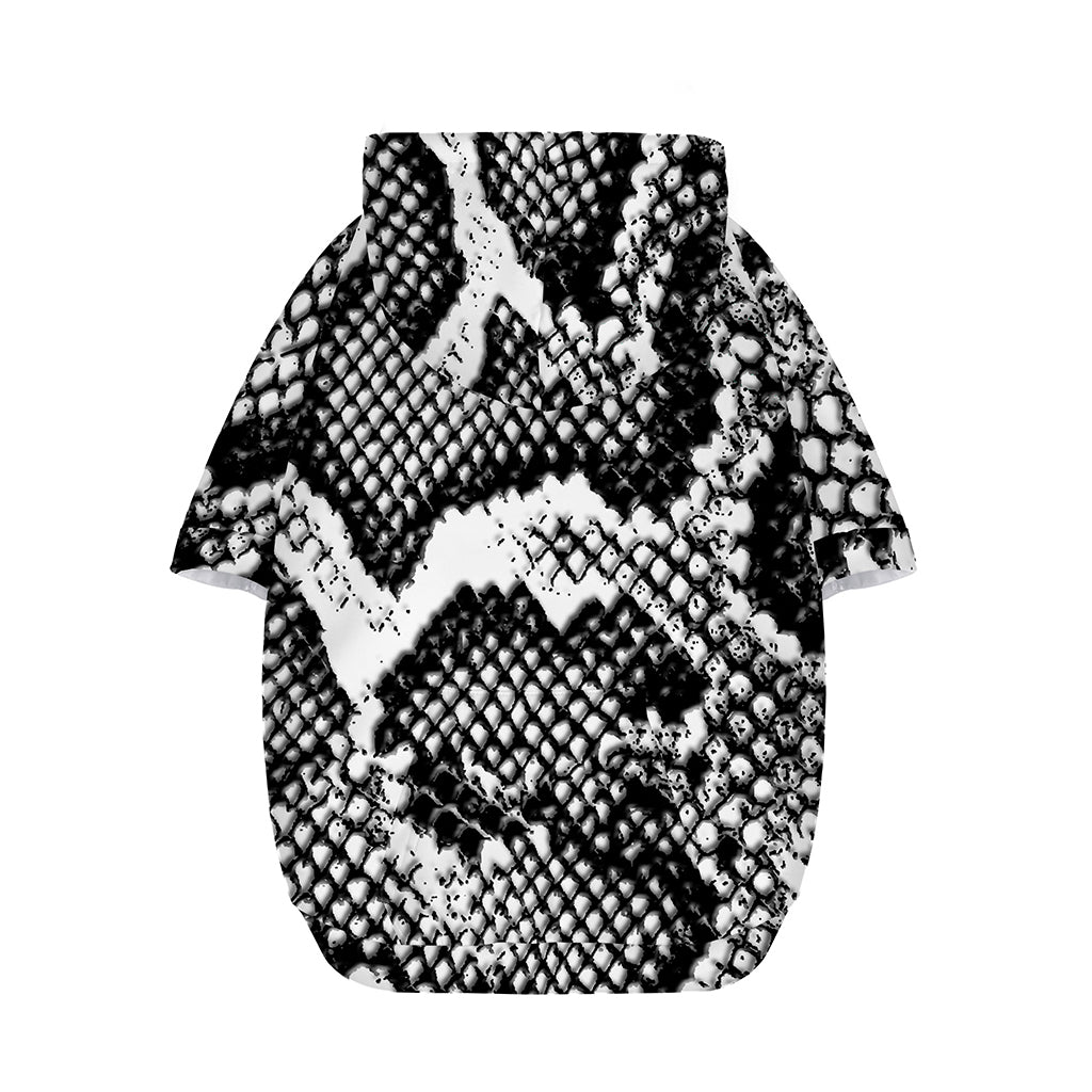 Black And White Snakeskin Print Dog Zip Up Hoodie