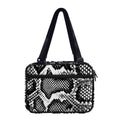 Black And White Snakeskin Print Double Strap Bible Bag