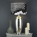 Black And White Snakeskin Print Drum Lamp Shade