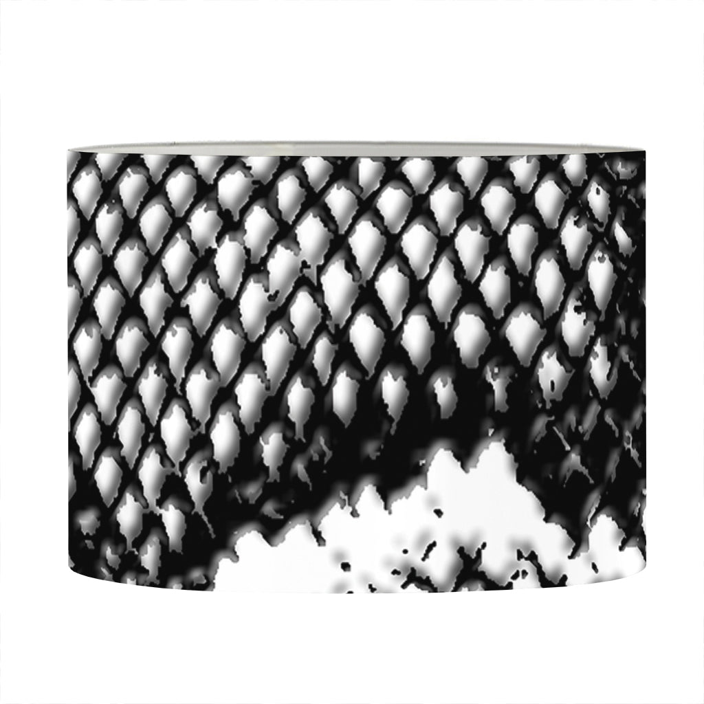 Black And White Snakeskin Print Drum Lamp Shade