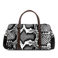 Black And White Snakeskin Print Duffel Bag