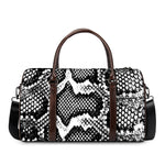 Black And White Snakeskin Print Duffle Bag