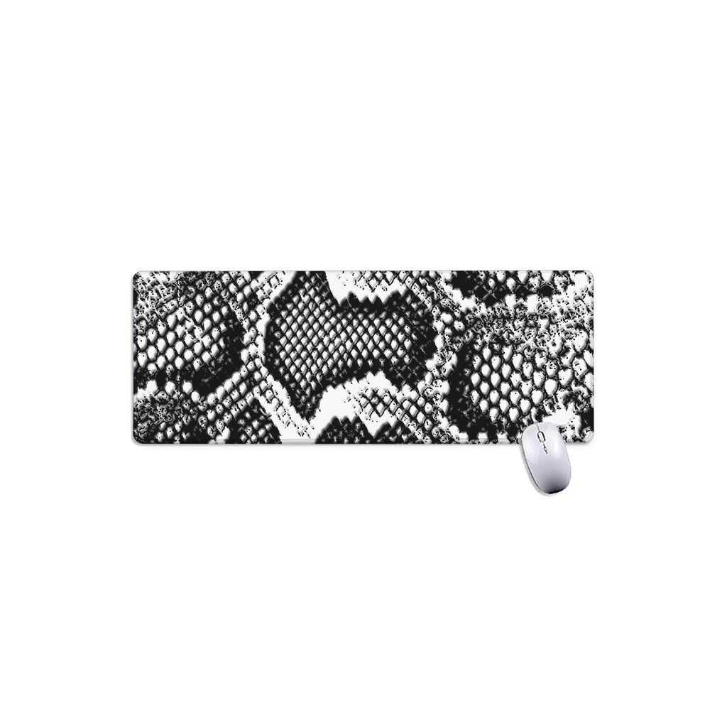 Black And White Snakeskin Print Extended Mouse Pad
