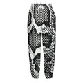 Black And White Snakeskin Print Fleece Lined Knit Pants
