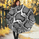 Black And White Snakeskin Print Foldable Umbrella