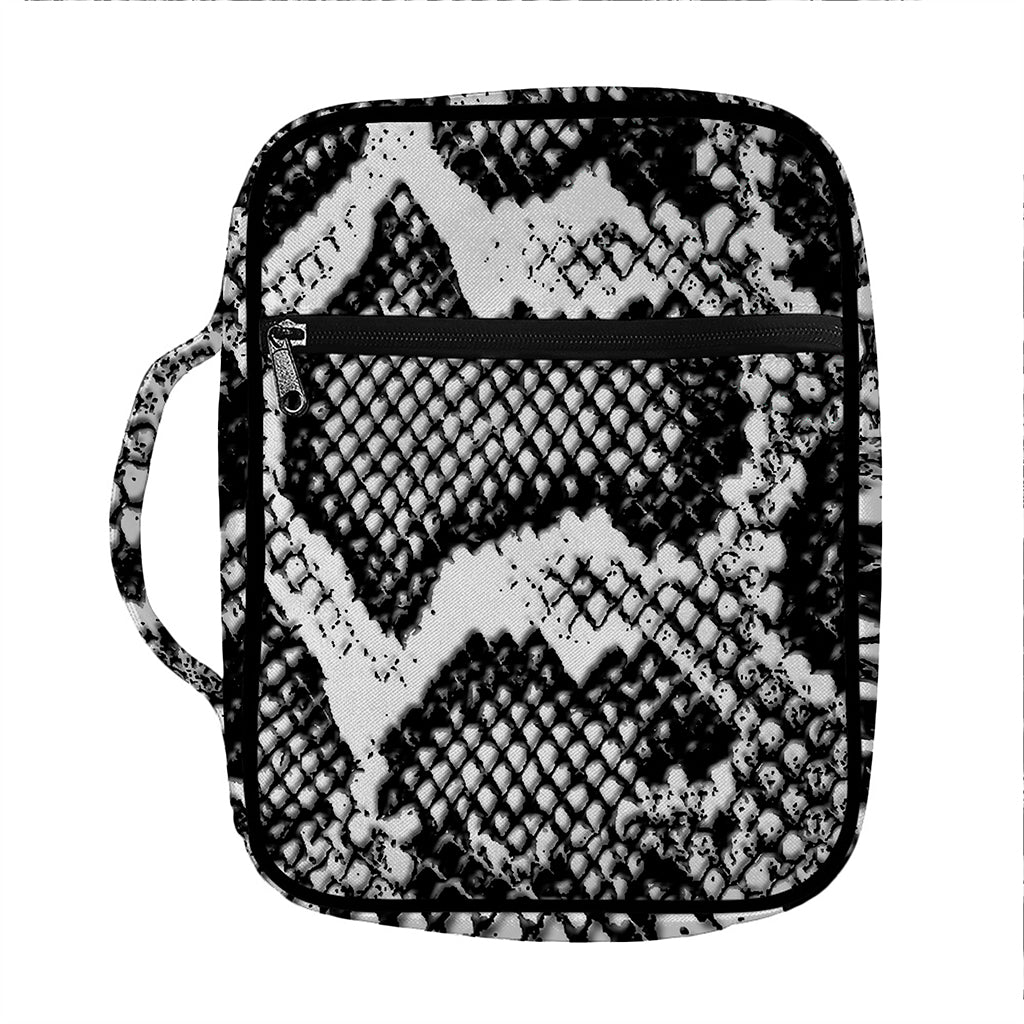 Black And White Snakeskin Print Front Pocket Bible Bag