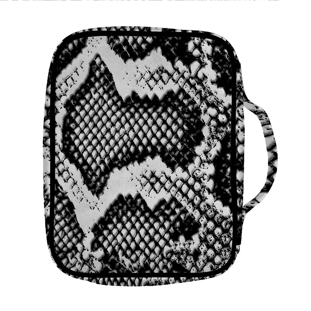 Black And White Snakeskin Print Front Pocket Bible Bag