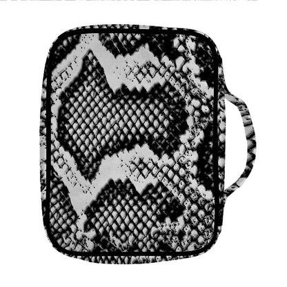 Black And White Snakeskin Print Front Pocket Bible Bag