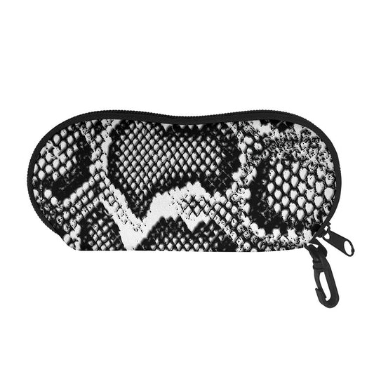 Black And White Snakeskin Print Glasses Case