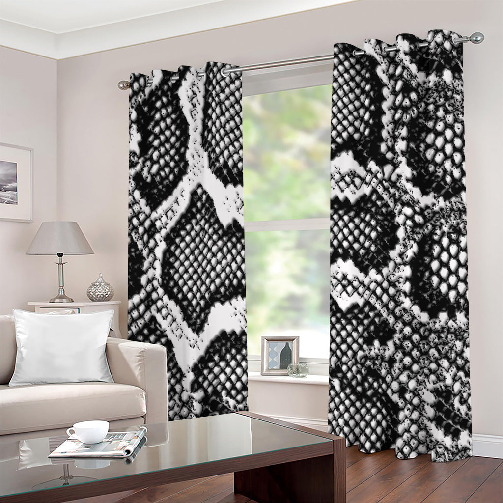 Black And White Snakeskin Print Grommet Curtains