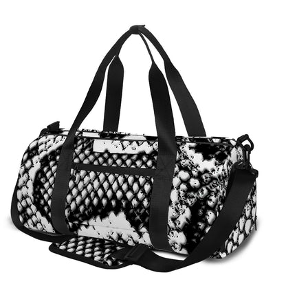 Black And White Snakeskin Print Gym Bag