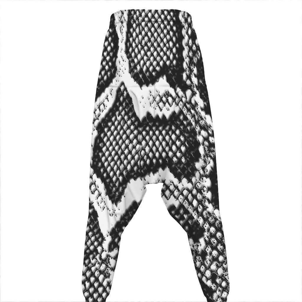 Black And White Snakeskin Print Hammer Pants