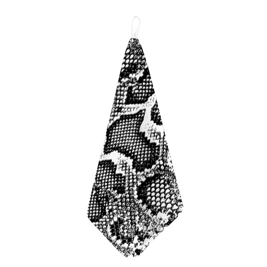 Black And White Snakeskin Print Hand Towel