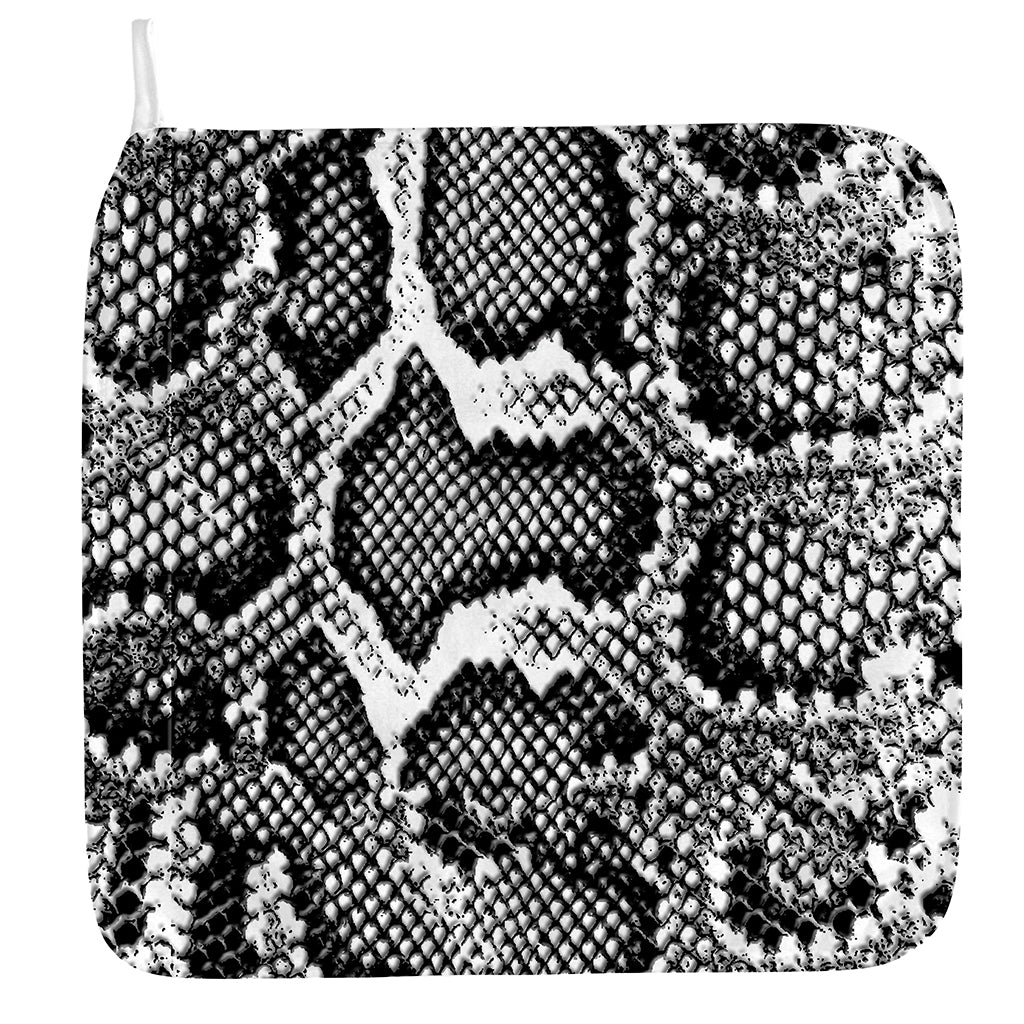 Black And White Snakeskin Print Hand Towel