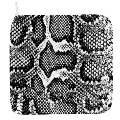 Black And White Snakeskin Print Hand Towel