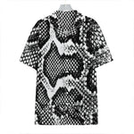 Black And White Snakeskin Print Hawaiian Shirt